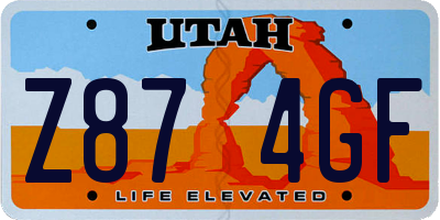 UT license plate Z874GF