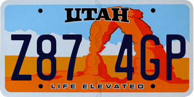 UT license plate Z874GP