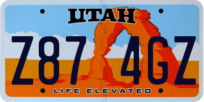 UT license plate Z874GZ