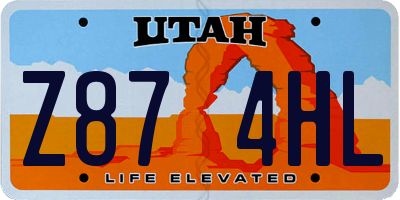 UT license plate Z874HL