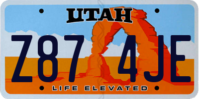 UT license plate Z874JE