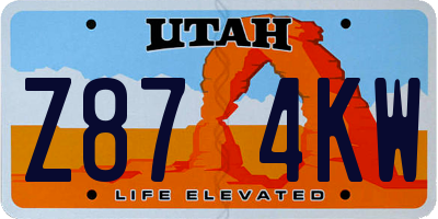 UT license plate Z874KW