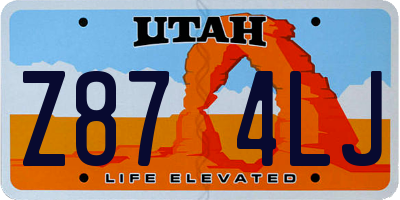 UT license plate Z874LJ