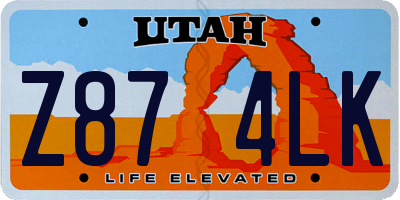 UT license plate Z874LK