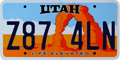 UT license plate Z874LN
