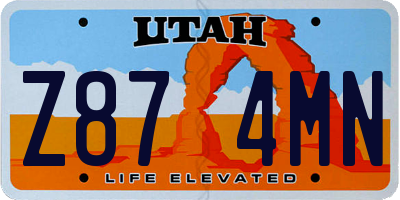 UT license plate Z874MN