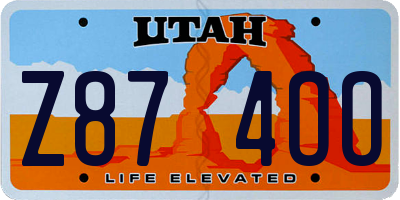 UT license plate Z874OO