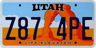UT license plate Z874PE