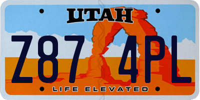 UT license plate Z874PL