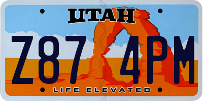 UT license plate Z874PM