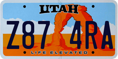 UT license plate Z874RA