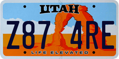 UT license plate Z874RE