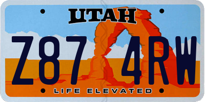 UT license plate Z874RW