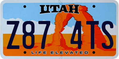 UT license plate Z874TS
