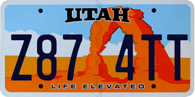 UT license plate Z874TT