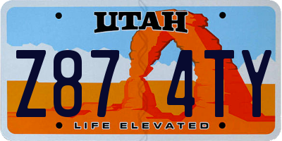 UT license plate Z874TY