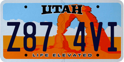 UT license plate Z874VI