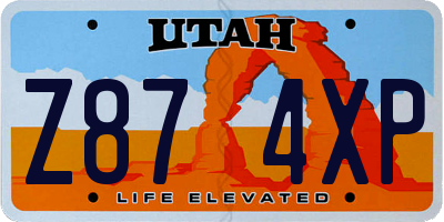 UT license plate Z874XP