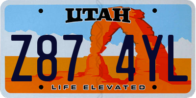 UT license plate Z874YL
