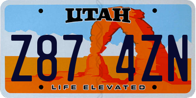 UT license plate Z874ZN