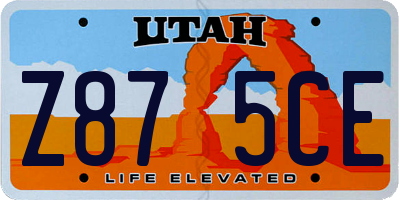 UT license plate Z875CE