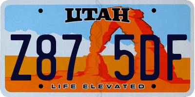 UT license plate Z875DF