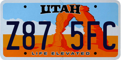 UT license plate Z875FC