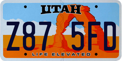 UT license plate Z875FD