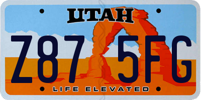UT license plate Z875FG