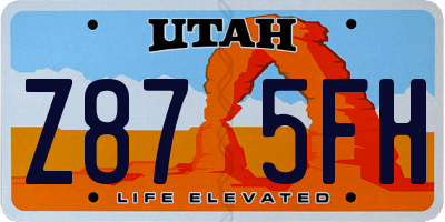 UT license plate Z875FH