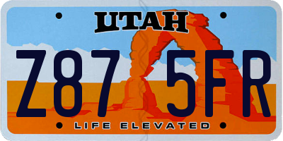 UT license plate Z875FR