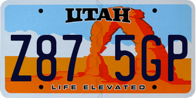 UT license plate Z875GP