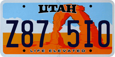 UT license plate Z875IO