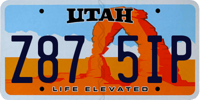 UT license plate Z875IP
