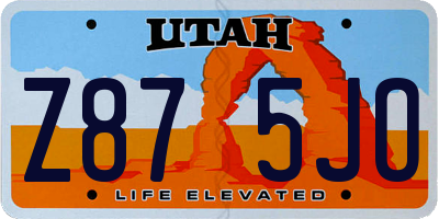 UT license plate Z875JO