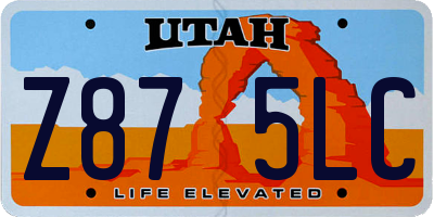 UT license plate Z875LC