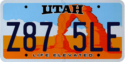 UT license plate Z875LE