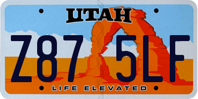 UT license plate Z875LF
