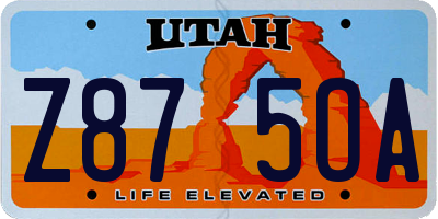 UT license plate Z875OA