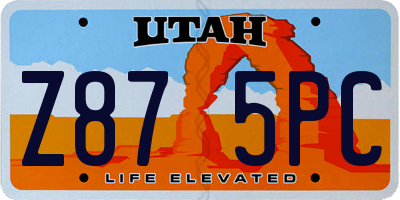 UT license plate Z875PC