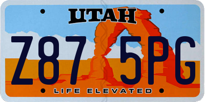 UT license plate Z875PG