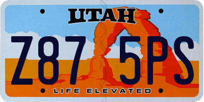 UT license plate Z875PS