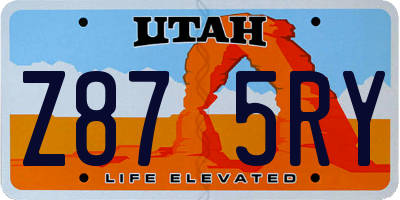 UT license plate Z875RY