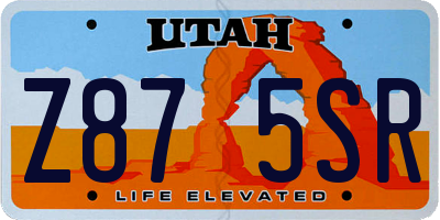 UT license plate Z875SR