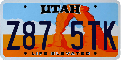 UT license plate Z875TK