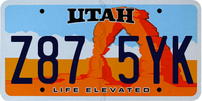 UT license plate Z875YK