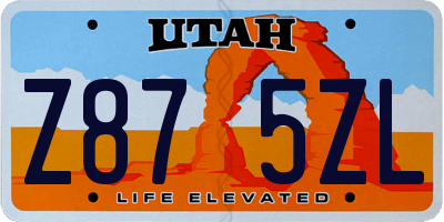 UT license plate Z875ZL