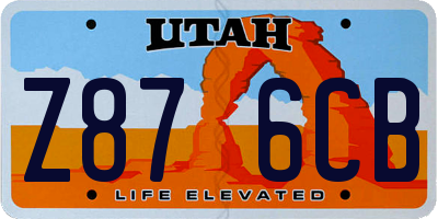 UT license plate Z876CB