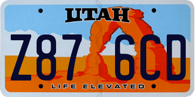 UT license plate Z876CD