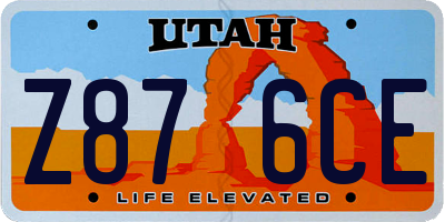 UT license plate Z876CE